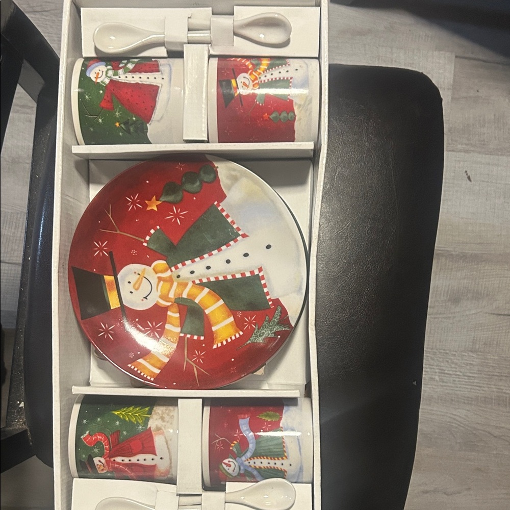 Festive Snowman Mug and Plate Set